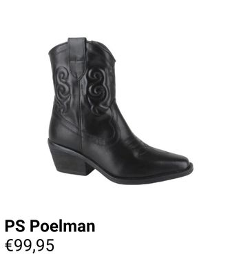 PS Poelman zwarte leren westernboots