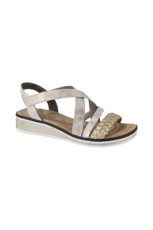 Rieker Rieker sandaal woven/aleria/alula 90 hellgold/beige-gold/muschel