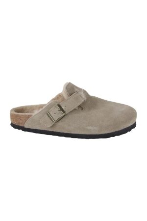 Birkenstock Birkenstock boston shearling suede leather/fur narrow Taupe Birkenstock Birkenstock boston shearling suede leather/fur narrow Taupe