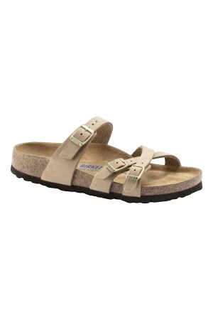 Birkenstock Birkenstock franca soft footbed nubuk leather narrow sandcastl Sandcastle