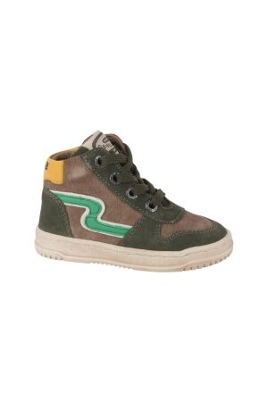 Develab Develab boys mid cut sneaker lace 596 Green Combi Waxed