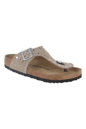 Birkenstock Birkenstock gizeh rivet suede leather regular  Taupe