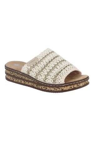 Rieker Rieker slipper cordoncino2/morelia 60 creme-gold/ginger