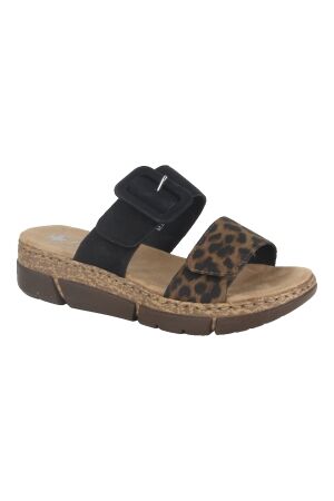 Rieker Rieker slipper leo/nabukino 24 braun/schwarz Rieker Rieker slipper leo/nabukino 24 braun/schwarz