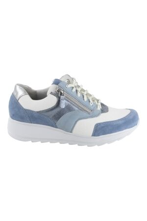 Durea Durea veterschoen durea flex wijdte h 1490 SAVOIA/WIT/MAT ZILVER