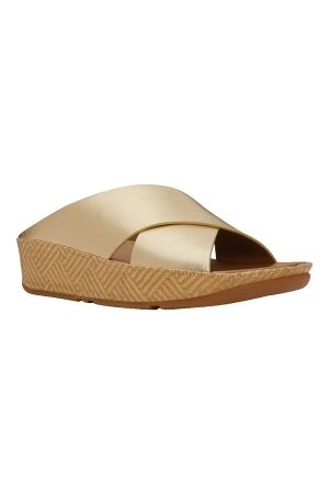 Fitflop Fitflop lulu lux graphic-weave leather cross slides 675 Platino