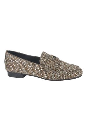 La Strada La Strada loafer taupe textile+small stones 4025 taupe textile+small stones
