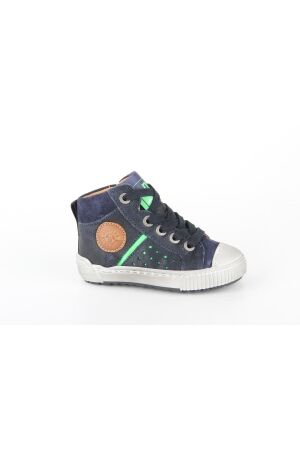 Develab Develab boys mid cut shoe laces 637 Navy Brushed/Washed